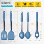 Silicone Spatula and Cooking Spoon, 5 Pack Solid & Slotted Spoons and Spatulas - Image 2