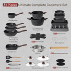 Kikcoin Pots and Pans Set Non Stick 31 Piece Kitchen Nonstick Cooking Cookware - Image 2