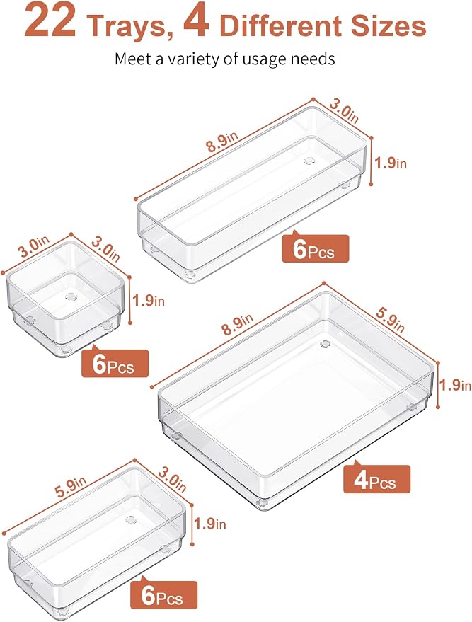 SMARTAKE 22-Piece Drawer Organizer - Image 2