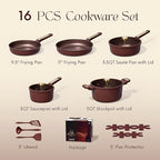 CAROTE Pots and Pans Set Nonstick, Dishwasher, RV/Camping Cookware Set - Image 2