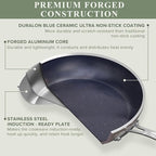 Nuwave Healthy Duralon Blue Ceramic Nonstick Cookware Set, Diamond Infused - Image 2
