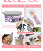 6 PCS Cat Food Can Covers Lids Set, Cat Bar Squeezer, Stainless Steel Wet Food - Image 7