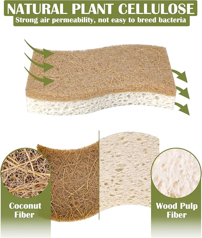 DEBETOOL 14Pack Natural Kitchen Sponge, Eco-Friendly Dish Sponge - Image 3