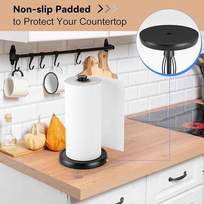 Paper Towel Holder Countertop Kitchen Roll Holder, Premium Stainless Steel - Image 5