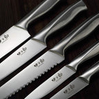 Knife Set, 8 Piece German Stainless Steel Hollow Handle Manual Knife Sharpener - Image 6