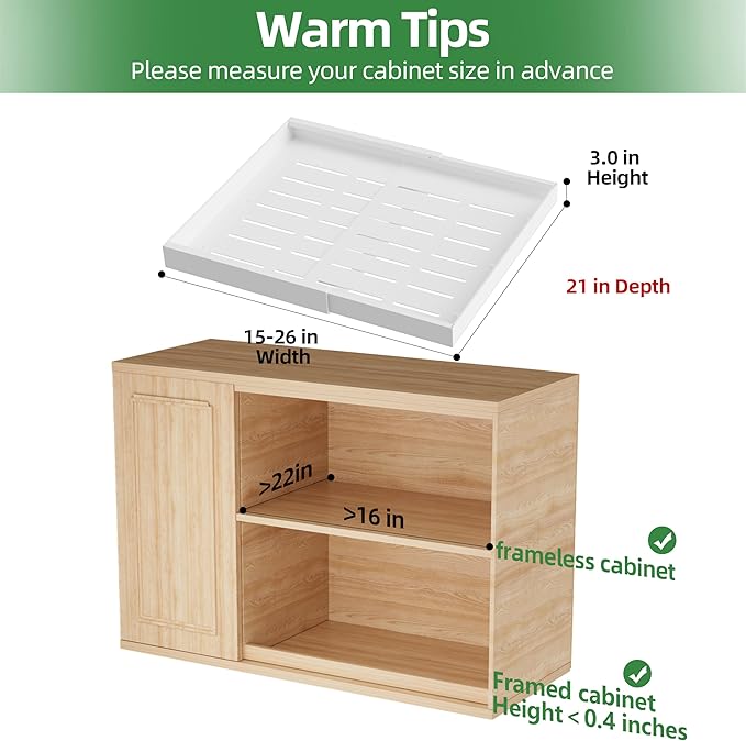 PAKETA 4 Pack Expandable Pull Out Cabinet Organizer, Upgrade 3 Slide Rails - Image 2