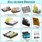 ADBIU Over The Sink Dish Drying Rack Snap-On Design 2 Tier Large Dish Rack) - Image 4