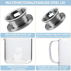 Yirilan Glass Pitcher, 2 Liter Water Pitcher - Image 5