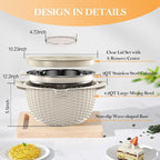 4-1 Colander with Bowl Set, Food Strainers and Colanders, Fruit Washing Bowl - Image 7