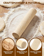 6 Inch Small Wooden Rolling Pin, Wooden Rolling Pin Set - Image 3