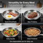 Titanium Hammered Pan Pro with Lid, PFAS/PFOA/PTFE-Free Non stick Titanium - Image 3