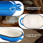 2 QT Oval Dutch Oven for Bread Baking, Enamelled Cast Iron Bread Oven for - Image 6