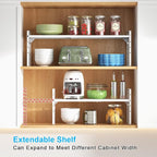 15.5 to 25.5 Inch Kitchen Cabinet Shelf Organizers, Adjustable Kitchen Counter - Image 3