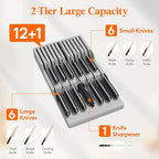 Lifewit Magnetic Drawer Knife Organizers Insert, Kitchen Plastic In Drawer - Image 3