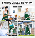 Syntus 12 Pack Bib Apron, Unisex Aprons Adjustable Waterdrop Resistant - Image 7