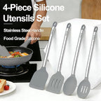 Vayvnt 4 PCS Cooking Utensils Set, Silicone Kitchen Spatula Set - Image 6