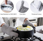 4Pcs Oven Mitts and Pot Holders, Heat Resistant Oven Mitts Set - Image 4