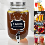 1 Gallon Glass Drink Dispenser for Parties, 2 Packs Juice Lemonade Ice Tea - Image 5