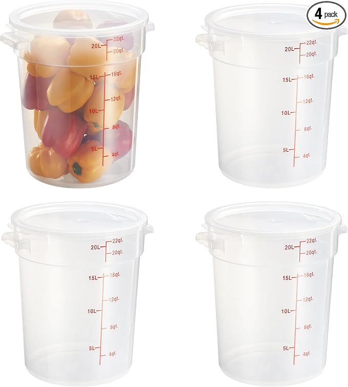CURTA 22 Quart Translucent Round Food Storage Container by CURTA