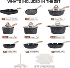 JEETEE 24Pcs Ceramic Cookware Set, Kitchen Healthy Non Toxic Induction Cookware - Image 2