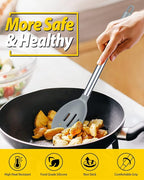 Pack of 2 Large Silicone Cooking Spoons, Non Stick Solid Basting Spoon - Image 5