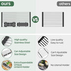 Black Expandable Roll Up Dish Drying Rack Up to 22.8''with 2 Storage Baskets - Image 4