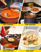 Pack of 2 Soup Ladle, Silicone Ladle Spoon - Image 4