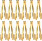 Dimeho 12 Pack Stainless Steel Buffet Tong Gold Serving Tongs 9 Inch Buffet by Dimeho