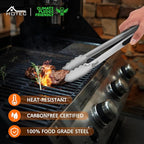 Hotec Stainless Steel Kitchen Tongs, Locking Metal Food Tongs - Image 3