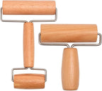 Whaline Wood Pastry Pizza Roller 2 Pieces Non Stick Wooden Rolling Pin by Whaline