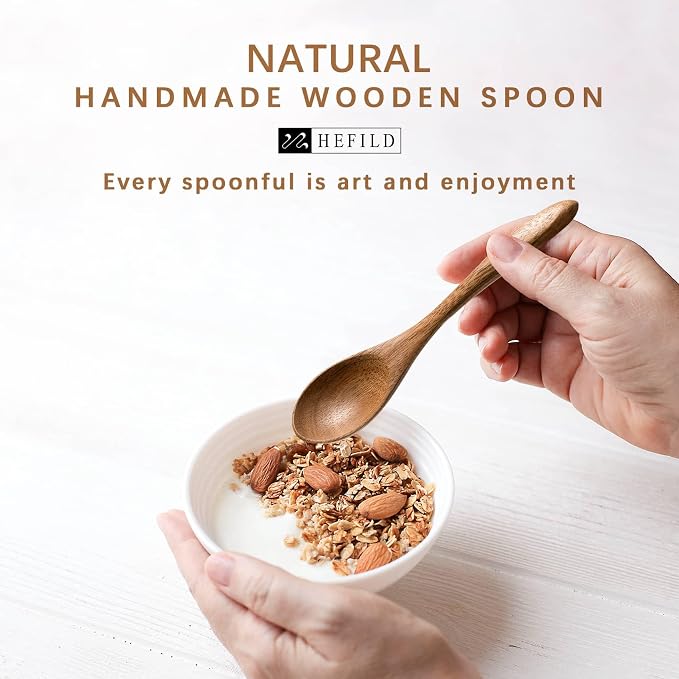 2 PCS Small Wooden Spoons, 5.8 Inch Honey Spoons - Image 4