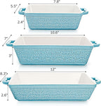 Hacaroa Set of 3 Ceramic Baking Dishes, Rectangular Bakeware - Image 2