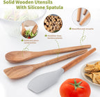 Wooden Spoons for Cooking, Acacia Wood Spoon Wooden Utensils Set, Non-Stick - Image 2