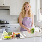 Large Stone Dish Drying Mat for Kitchen Counter, 23.6''x15.3'' Foldable Quick - Image 2