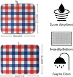 4th of July Dish Drying Mat Patriotic Buffalo Plaid Drying Mats - Image 2