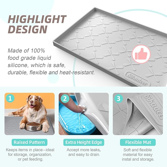 SIKADEER 25" x 19" Under Sink Mat Waterproof, Silicone Mat Kitchen Drawer Shelf - Image 5