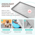 SIKADEER 25" x 19" Under Sink Mat Waterproof, Silicone Mat Kitchen Drawer Shelf - Image 5