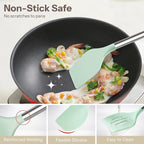 NCUE Silicone Cooking Utensils Set, Food Grade Silicone and Stainless Steel - Image 6