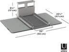 Umbra Udry Dish Rack and Microfiber Drying Mat – Space-Saving Design Folds Up - Image 3