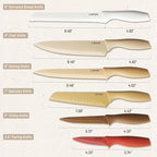 CAROTE Knife Set, 12 Pieces Kitchen Knife Set, 6 Stainless Steel Knives - Image 3