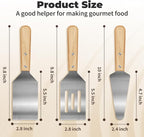 3 Pieces Stainless Steel Spatula Set, Metal Spatula - Image 2