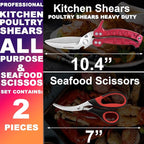 Heavy Duty Poultry Shears Seafood Scissors 2pcs set, Kitchen Shears - Image 2