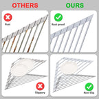 HANZENMA Triangular Sink Rack, Foldable Sink Drying mat, Heat-Resistant - Image 5
