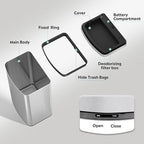 WLIVE 16 Gallon Touchless Motion Sensor Trash Can, 60L Stainless Steel - Image 3