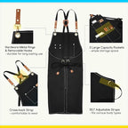 MEEDEN Painting Apron for Men Women: Adjustable Cross Back Waterproof Polyester - Image 4