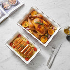 2 Pack Ceramic Baking Dishes, Large Rectangular Casserole Dish Lasagna Pan - Image 7