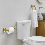RUMOSE Toilet Paper Holder and Hand Towel Ring Brushed Gold Wall Mount Bathroom - Image 2