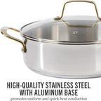 Martha Stewart Castelle 10 Piece 18/8 Durable Stainless Steel Induction Safe - Image 4