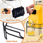 Bululuo Glass Drinks Dispenser for Parties, 2 Gallon Beverage Dispenser - Image 5