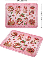 Strawberry Dish Drying Rack Mat Pink Absorbent Microfiber Dish Drying Mat - Image 2